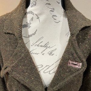 Anthropologie Olive Tweed Cardigan